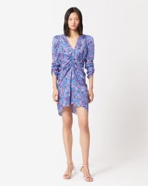 Womens Aliniza Printed Dress In Blue Isabel Marant US at Isabel Marant